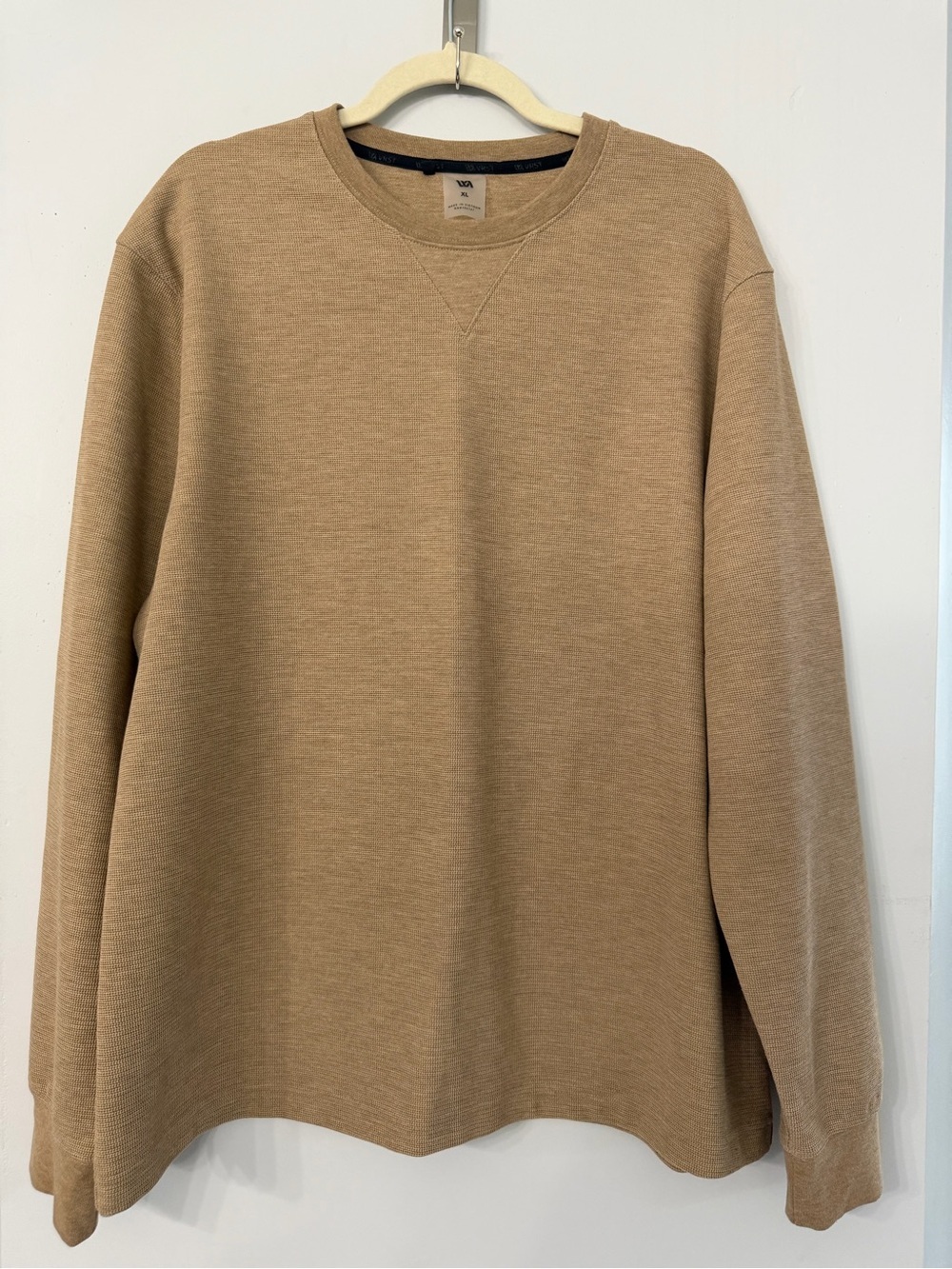VRST Men’s XL thick knit tan textured long sleeve shirt outdoor active comfort